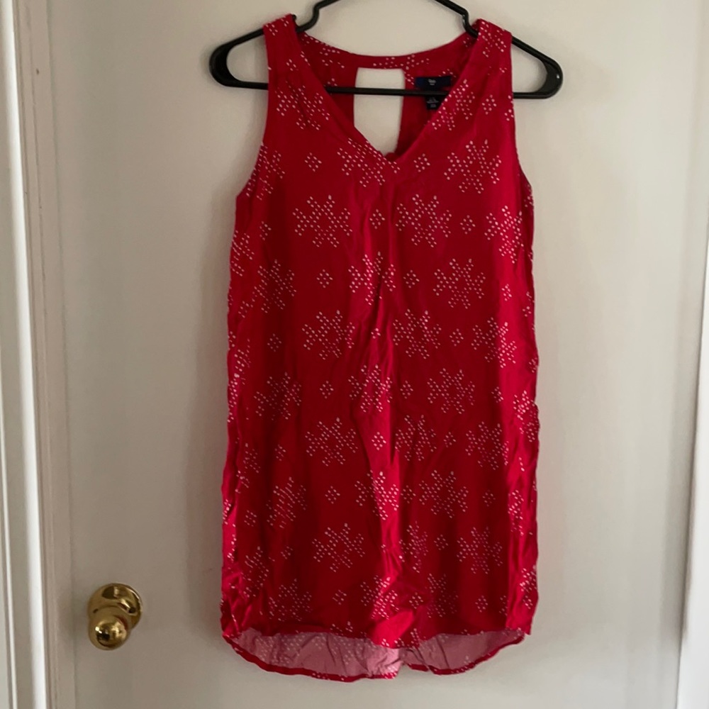 Red and white long shorts